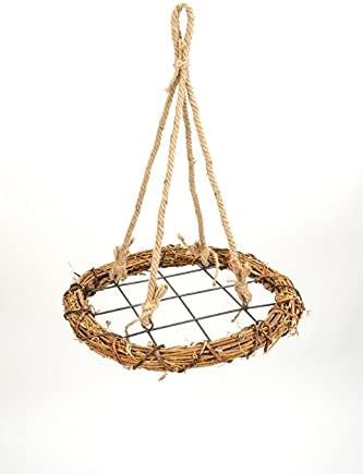 Rattan-Kranz zum Hängen mit Metallgitter, mit Durchmessern von 35, 55 und 75 cm erhältlich