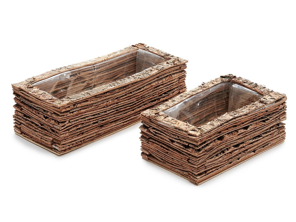 Pflanzenschale aus Birkenrinde, Größe wählbar, ca. 24 oder 32 x 14 x 10cm
