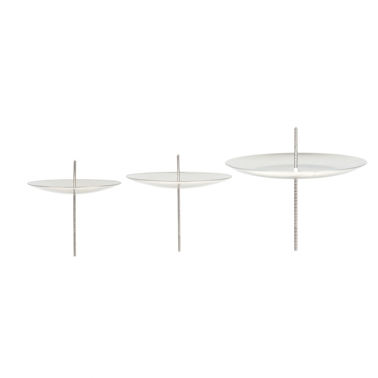Adventkranzstecker, 4 Stk., Silber, Größe wählbar Ø 50 - 77mm | Adventsstecker