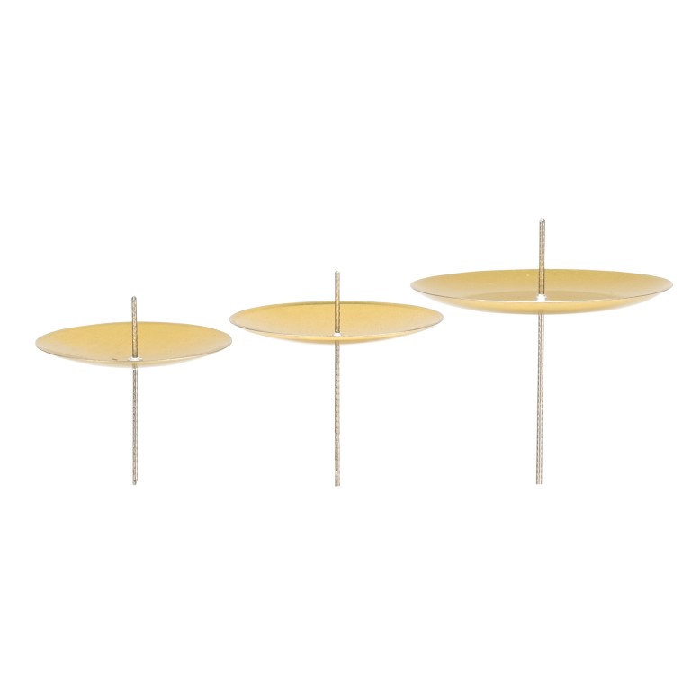 Adventskranzstecker 4 Stk., Gold, Größe wählbar Ø 50 - 77mm | Adventsstecker