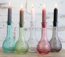 Glasflasche 'Paris' 15,8 cm, sechs Farben und Korken-Set Deko Natur Naturdeko