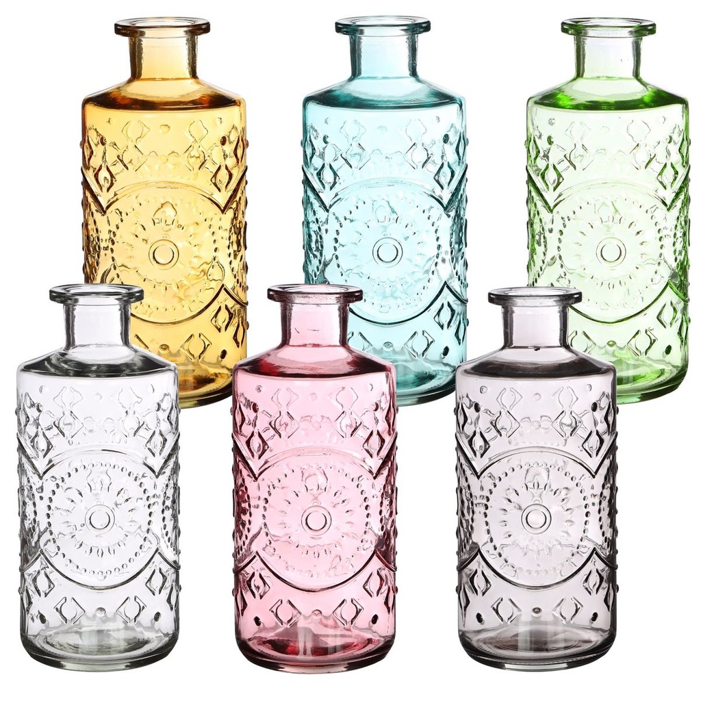 Glasflasche "Porto", Höhe 14,5cm, Durchmesser 7,5cm, viele Farben zur Auswahl | Glasvase