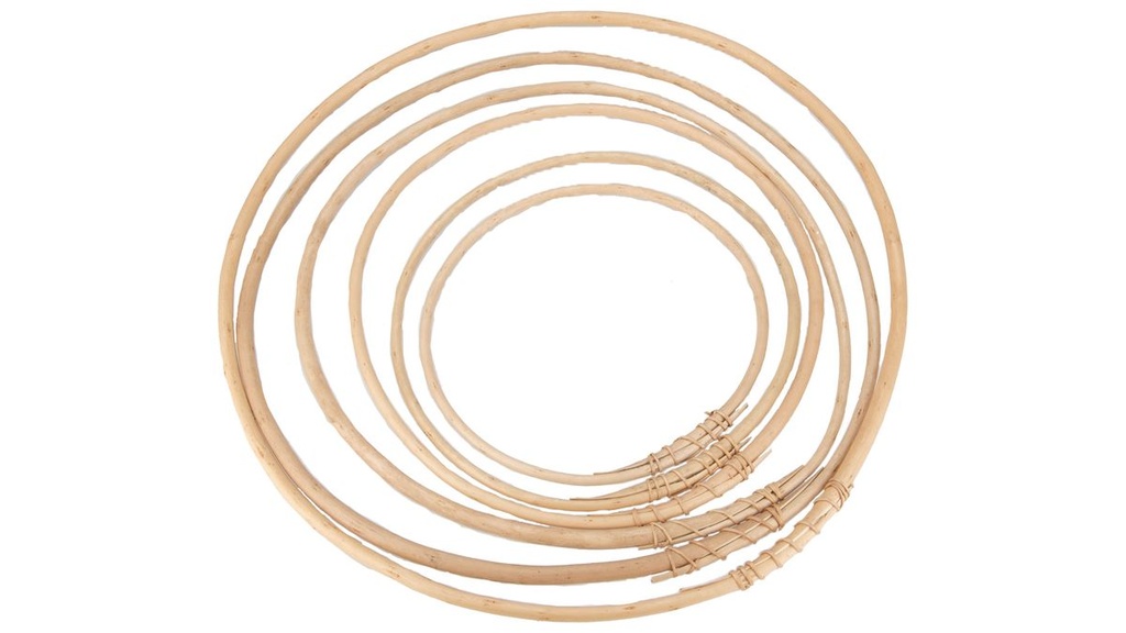 Rattan-Ring, sechs Größen 25 bis 50 cm, Loop-Ring Deko Natur Naturdeko Basteln