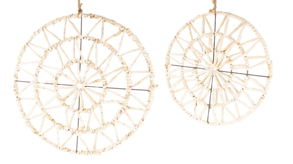 Boho-Wanddeko aus Palmenblatt, Durchmesser 30 oder 40 cm | Plamenblatt-Wanddeko
