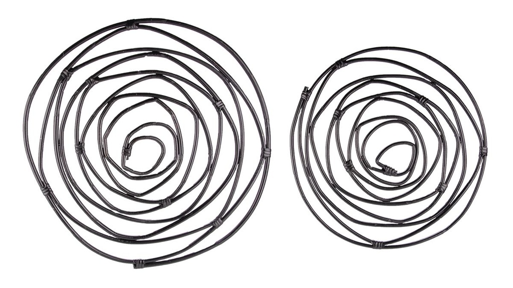 Rattan-Wanddeko in Schwarz, erhältlich mit 40 oder 50cm Durchmesser | Rattan-Deko