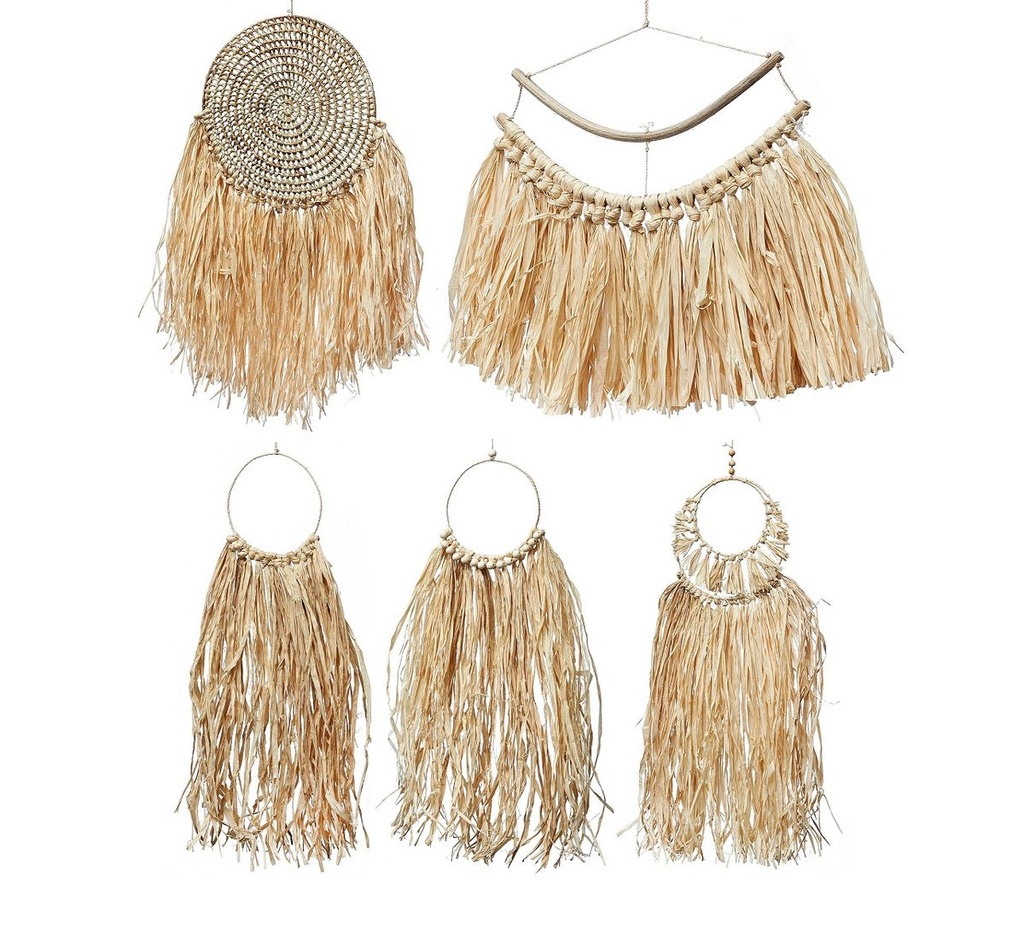 Boho-Wanddeko aus Raffia, in vielen Größen & Ausführungen erhältlich | Boho-Raffia-Deko