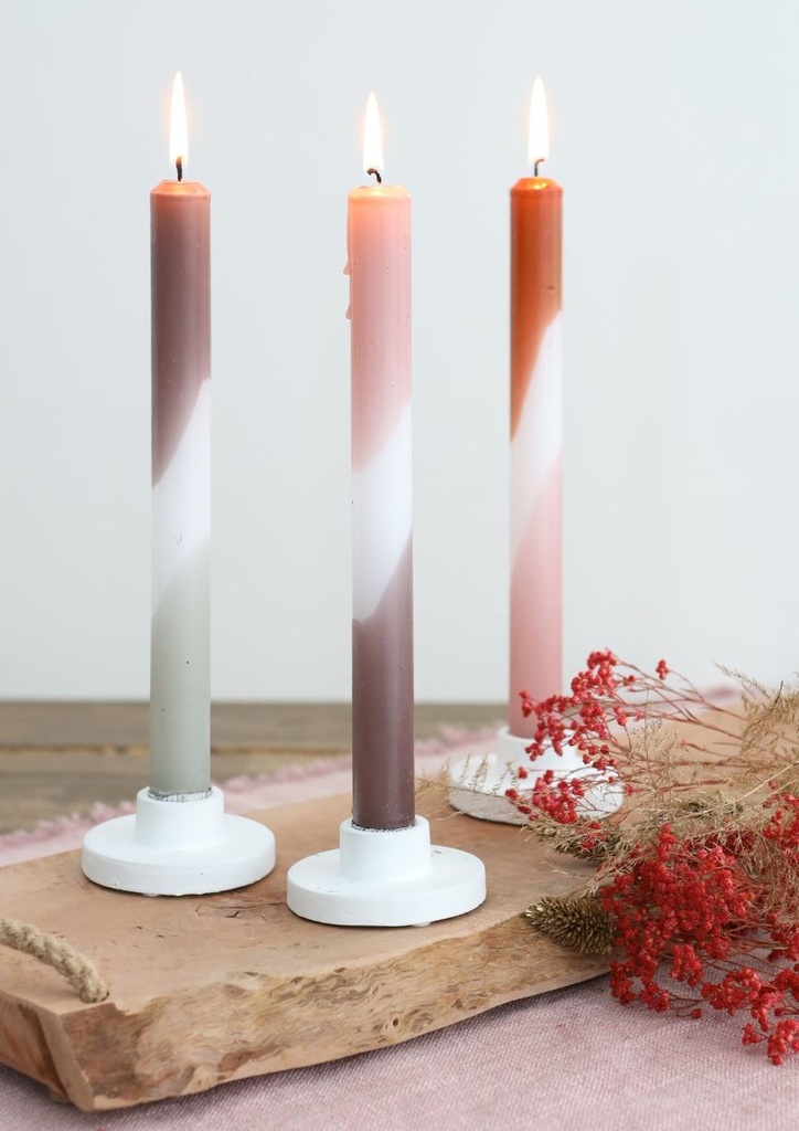 Dip-Dye-Kerzen 3er Set, 24 cm, sechs Farbverläufe, Stabkerzen Tafelkerzen Deko