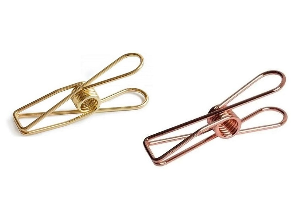 Metallklammern matt, Gold oder Kupfer, für Tischkarten Deko Natur Naturdeko
