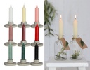 Dinner-Kerzen Rustikal, Set mit 6 Stk, Höhe 11cm, in vielen Farben erhältlich, Brenndauer 4 Std | Spitzkerze | Pencil Candle | Stabkerze |  Taper candle | Vintage Kerzen
