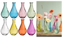 Glasvase 9x16 cm Blumenmuster 8 Farben Vintage Deko-Vase Relief Natur Naturdeko