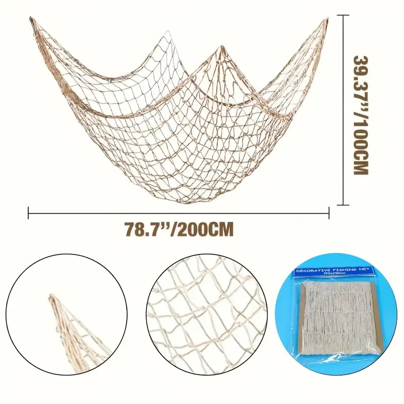 Dekoratives Fischernetz für maritime Dekoration in vielen Größen und Farben wählbar | Fischernetz Deko | Deko Netz für Ihre Muscheln und Schnecken | Fischernetz-Deko | Tischdeko Maritim | Fish Net Wanddekoration
