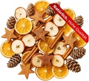 NaDeco Weihnachts-Potpourri 250g, Weihnachtsdeko, Adventskranz Deko Set, Weihnachten Dekoration Bastelset, Adventsdeko Gesteck mit Zimtstangen Orangenscheiben Apfelscheiben Tannenzapfen Kokossternen
