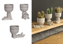 Blumentopf " Lazy ", aus Keramik, wählbar in Weiß und Grau, Höhe von 12,5cm, in vielen Modellen zur Auswahl | Fauler Blumentopf