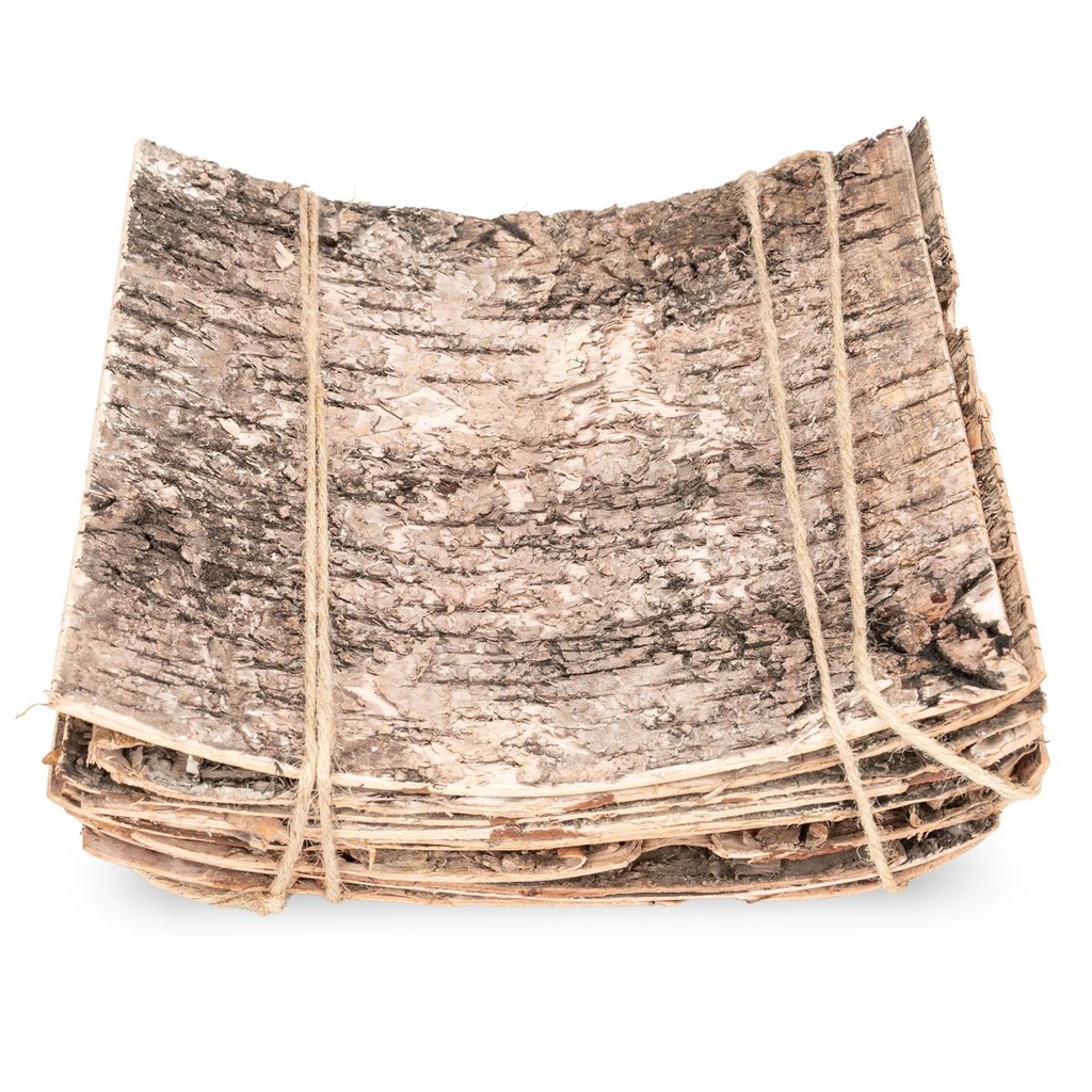 Birkenrinde 24x24cm 8 Stück Naturdeko Bastelmaterial Holzplatte Deko Rinde